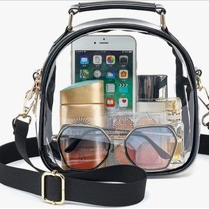 Cute Clear Bag Stadium Approved, Clear Handbag with Zippers